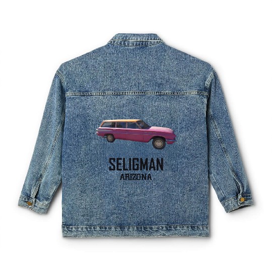 Old car city of Seligman in Arizonna, US Route 66 Classic Women's Denim Jackets