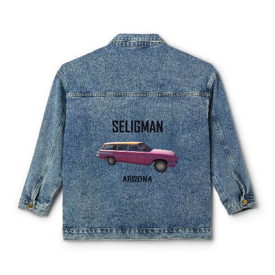 Old car city of Seligman in Arizonna, US Route 66 Classic Women's Denim Jackets