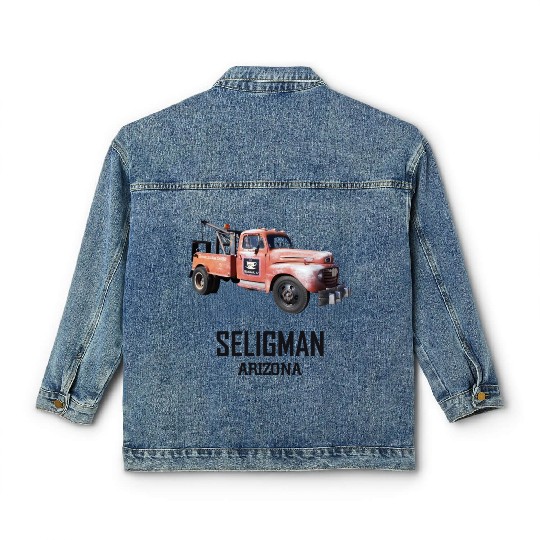Old car city of Seligman in Arizonna, US Route 66 Classic Women's Denim Jackets