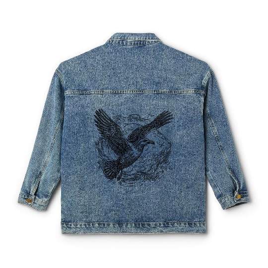 Flying Seagull Over The Sea Classic Women's Denim Jackets