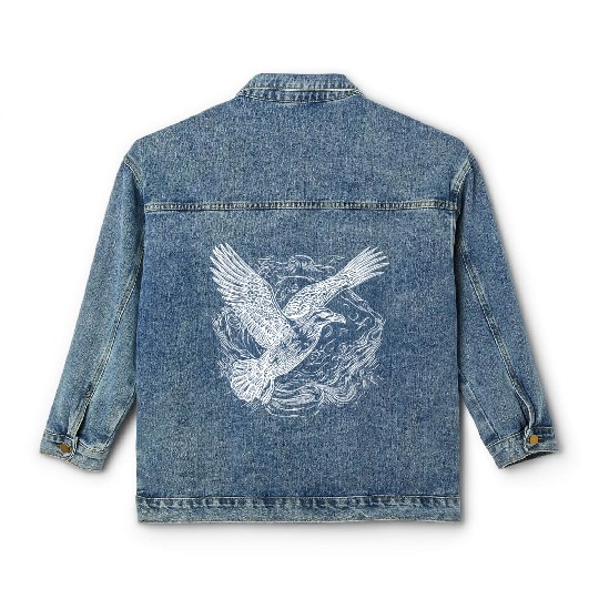 Flying Seagull Over The Sea Classic Women's Denim Jackets