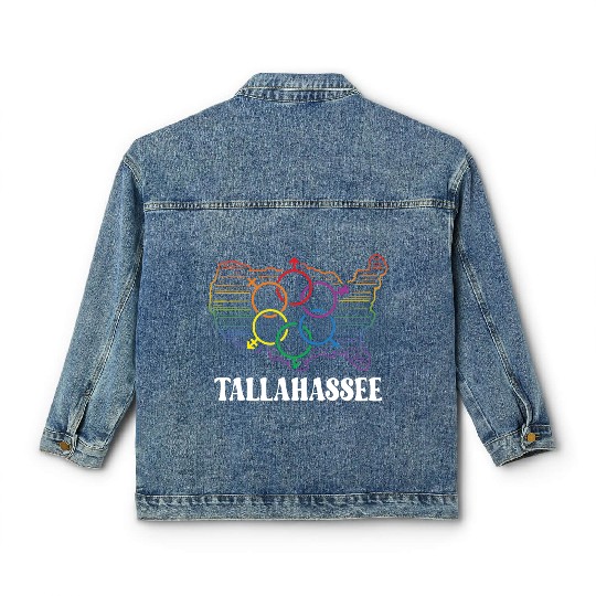 Tallahassee Pride Month Pride Flag LGBT Community Classic Women's Denim Jackets