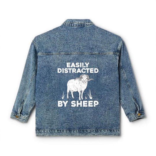 Cute Sheep For Men Women Lamb Farm Animal Farmer Classic Women's Denim Jackets