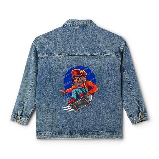 Monkey skater skateboard skateboarding Monkeys Classic Women's Denim Jackets