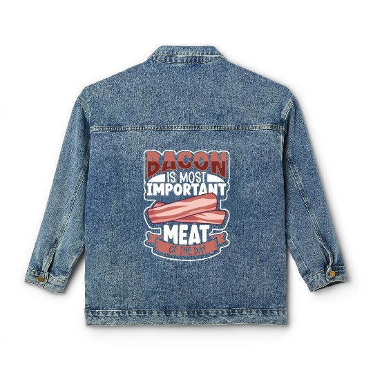 Bacon Lover Funny Bacon Famous Food Keto Diet Classic Women's Denim Jackets