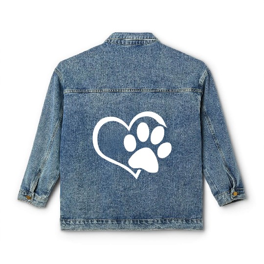 Dog Dad Mom Puppy Classic Women's Denim Jackets Love Dogs Paw Print Heart