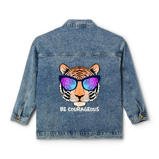 Be Courageous like a Lion Classic Women's Denim Jackets