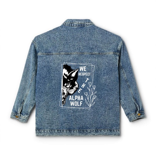 We Respect The Alpha Wolf Classic Women's Denim Jackets
