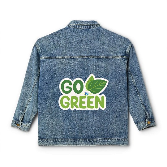 Go Green Earth Day design . Classic Women's Denim Jackets