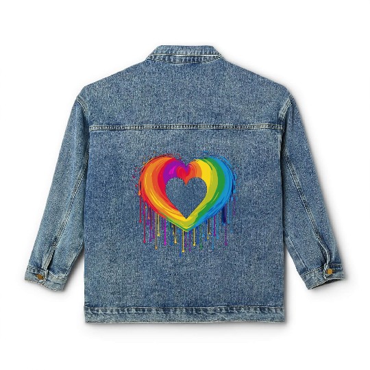 United Love: LGBT Rainbow Heart, Supporting All Classic Women's Denim Jackets