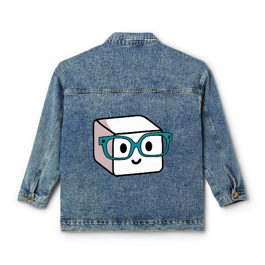 Sugar Sugar Cube Nerd Glasses Classic Women's Denim Jackets
