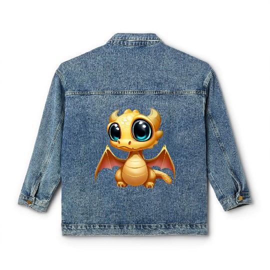 CUTE DRAGON MEDIEVAL PETS LIZARD GECKO ANIMALS Classic Women's Denim Jackets
