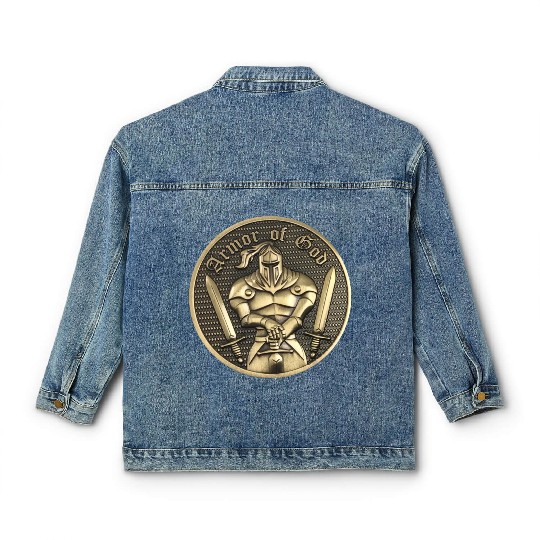Armor of god christian knight Classic Women's Denim Jackets