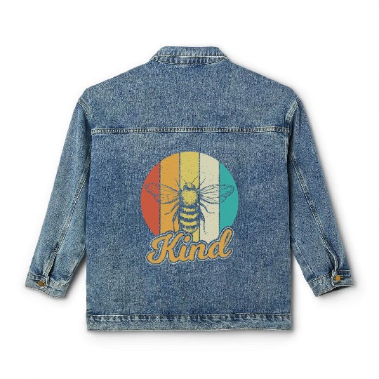 Be Kind Bee Kind Kindness Inspirational Teacher Classic Women's Denim Jackets