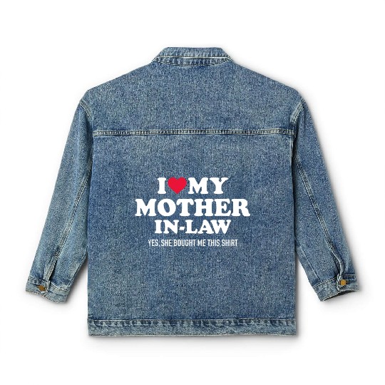 I Love My Mother-In-Law Big Heart For Son-In-Law F Classic Women's Denim Jackets