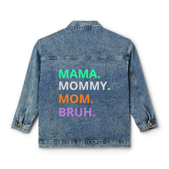 vintage international women's day mama,mommy;bruh Classic Women's Denim Jackets