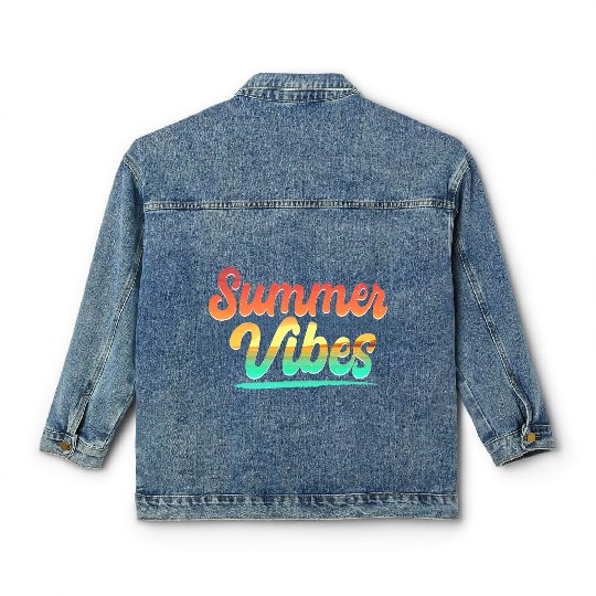 SUMMBER VIBES SUMMERTIME VACATION Classic Women's Denim Jackets