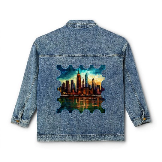 New York skyline Reverie A Symphony of Dreams Classic Women's Denim Jackets