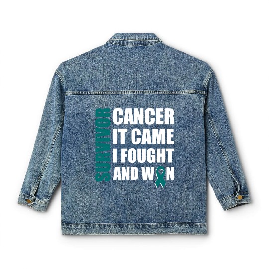 Ovarian Cancer Fight Cancer Ribbon Classic Women's Denim Jackets
