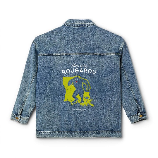 Home Of The Rougarou Louisiana Usa Cryptid Classic Women's Denim Jackets
