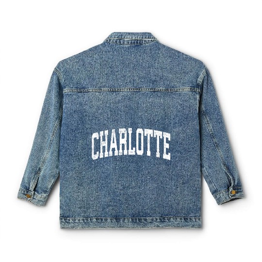 Charlotte North Carolina Nc Athletic Sports Classic Women's Denim Jackets