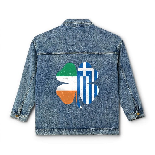 Greek Irish Shamrock Greece Ireland St Patrick'S D Classic Women's Denim Jackets