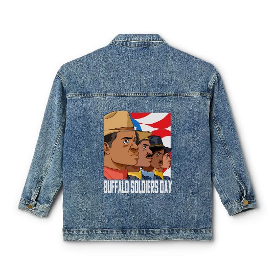 National Buffalo Soldiers Day July 28Th Patriotic Classic Women's Denim Jackets