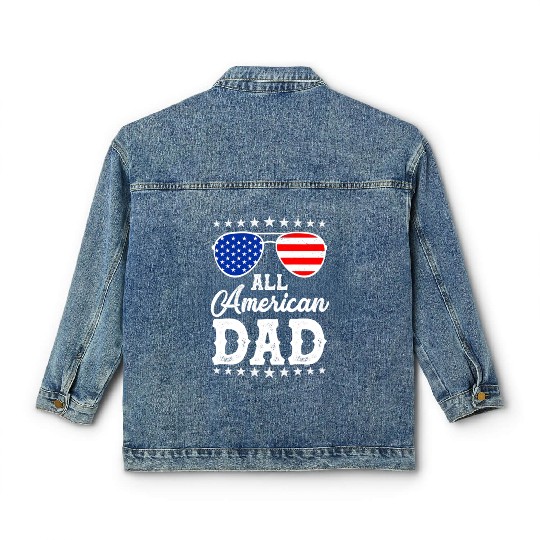 4th Of July Patriotic American Dad Us Classic Women's Denim Jackets
