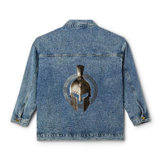 Spartan Helmet Warrior Gladiator Workout Sparta Gr Classic Women's Denim Jackets