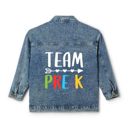 Team Pre-K Teacher Back To School Classic Women's Denim Jackets