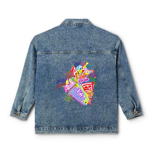 Anatomical Heart Word Graffiti Classic Women's Denim Jackets