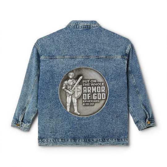 put on the full armor of god ephesians 6:10 Classic Women's Denim Jackets