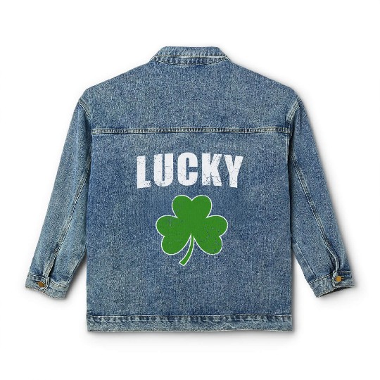 Lucky Irish Shamrock St Patrick'S Day Youth Classic Women's Denim Jackets