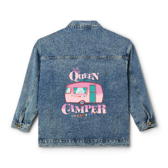 Queen Of The Camper Camping Classic Women's Denim Jackets
