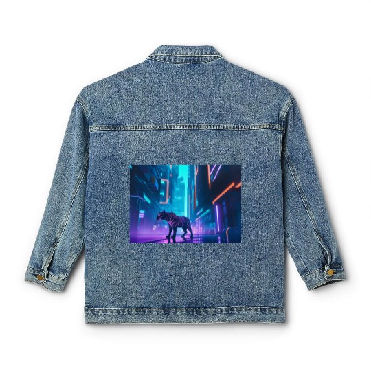 Geometric Tiger Classic Women's Denim Jackets