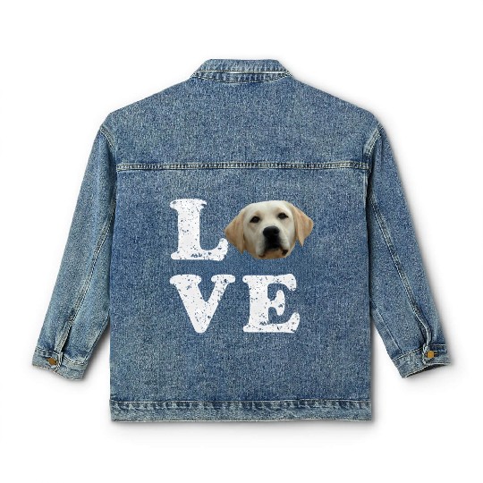 I Love My Yellow Lab Labrador Retriever Dog Classic Women's Denim Jackets