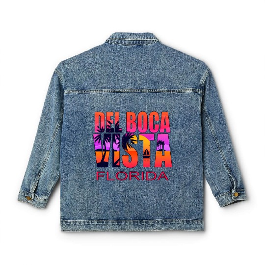 Del Boca Vista Retirement Community Novelty Classic Women's Denim Jackets