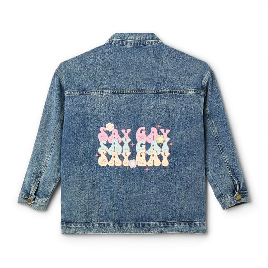 Say Gay, LGBT Pride Month Classic Women's Denim Jackets