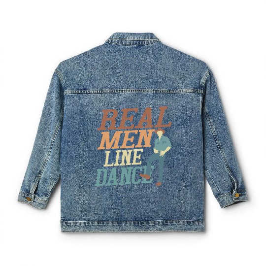 Real Men Line Dance Country Music Western Classic Women's Denim Jackets
