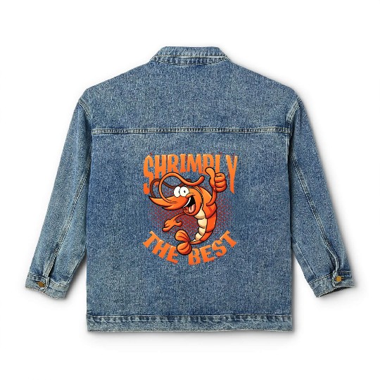 Shrimply The Best Aquarist Shrimp Farmer Classic Women's Denim Jackets