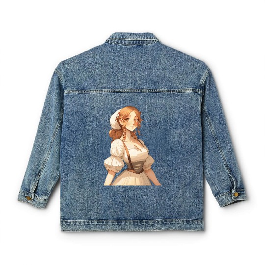 Cute Cottagecore Farm Girl Anime Solarpunk Classic Women's Denim Jackets