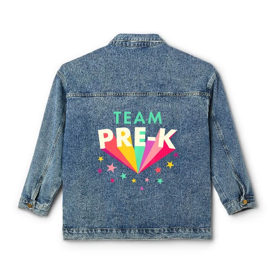 Team Pre K Teacher Back To School Classic Women's Denim Jackets
