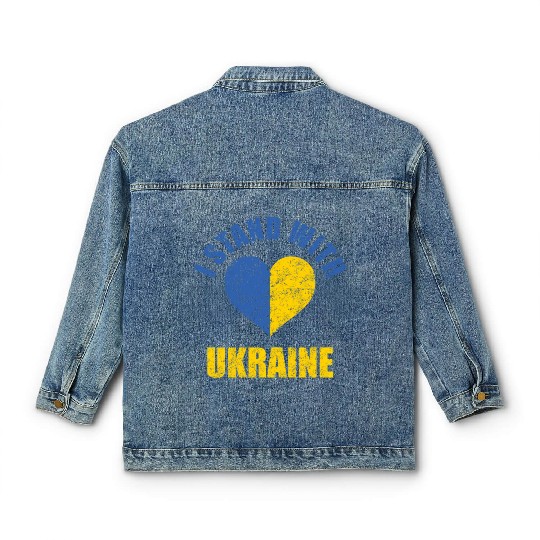 Support Ukraine I Stand With Ukraine Ukrainian Classic Women's Denim Jackets