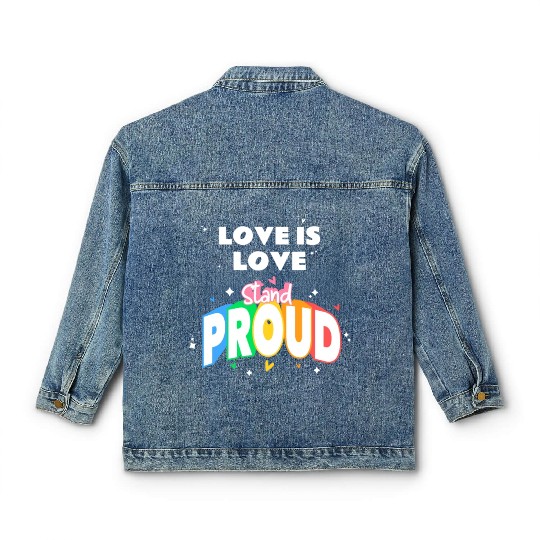 Love is Love Gay Pride Month Transgender Rainbow Classic Women's Denim Jackets
