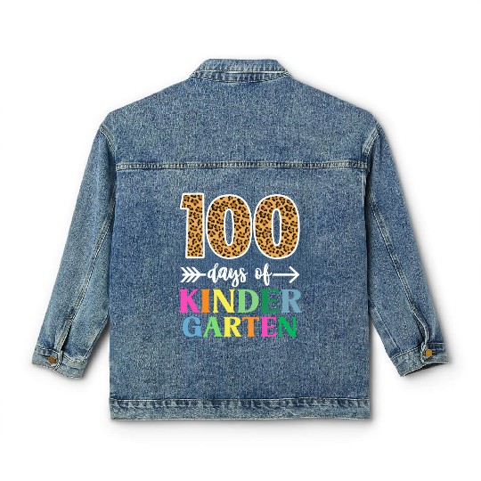 100 Days Of Kindergarten School Teacher Smarter Classic Women's Denim Jackets