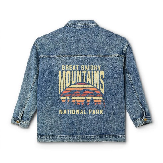 Retro National Park Great Smoky Mountains National Classic Women's Denim Jackets
