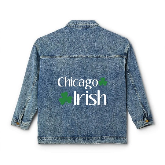 Chicago Irish St Patric Day Shamrock Chicago Classic Women's Denim Jackets