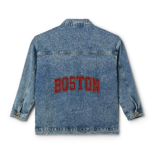 Boston Massachusetts Ma Athletic Sports Classic Women's Denim Jackets