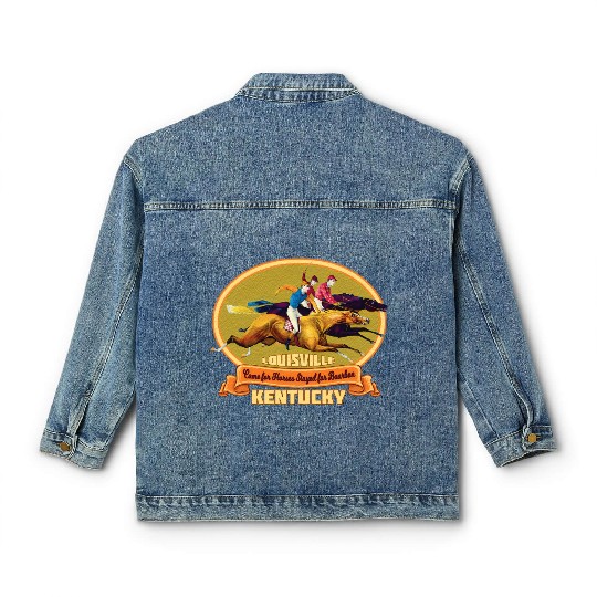 Louisville Kentucky Horse Racing Bourbon Derby Classic Women's Denim Jackets