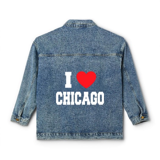 I Love Chicago Classic Women's Denim Jackets